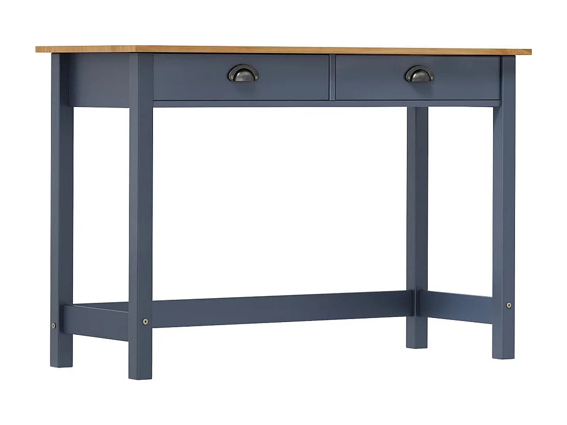 Table console Hill Range avec 2 tiroirs Gris 110x45x74 cm Pin