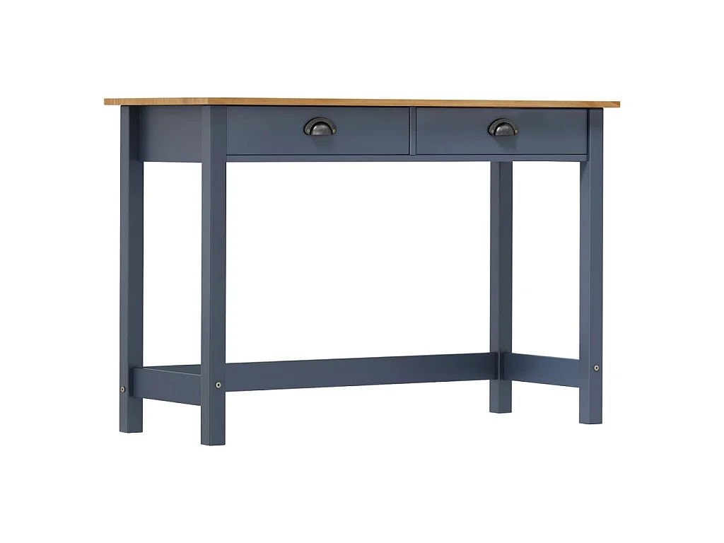 Table console Hill Range avec 2 tiroirs Gris 110x45x74 cm Pin