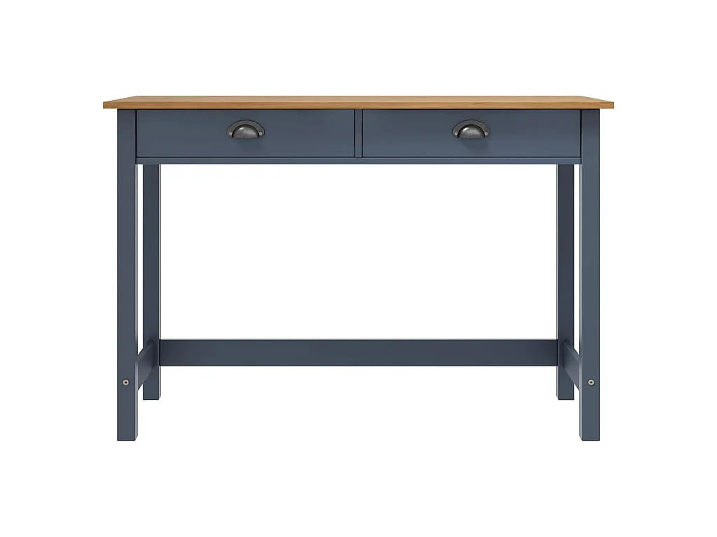 Table console Hill Range avec 2 tiroirs Gris 110x45x74 cm Pin