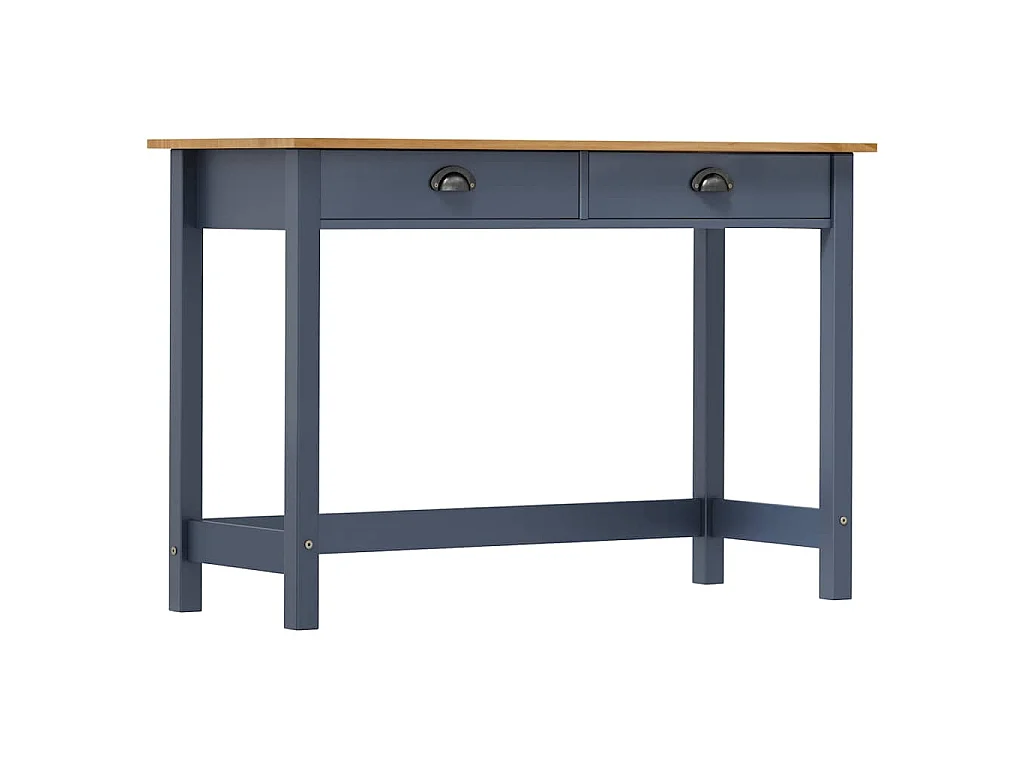 Table console Hill Range avec 2 tiroirs Gris 110x45x74 cm Pin