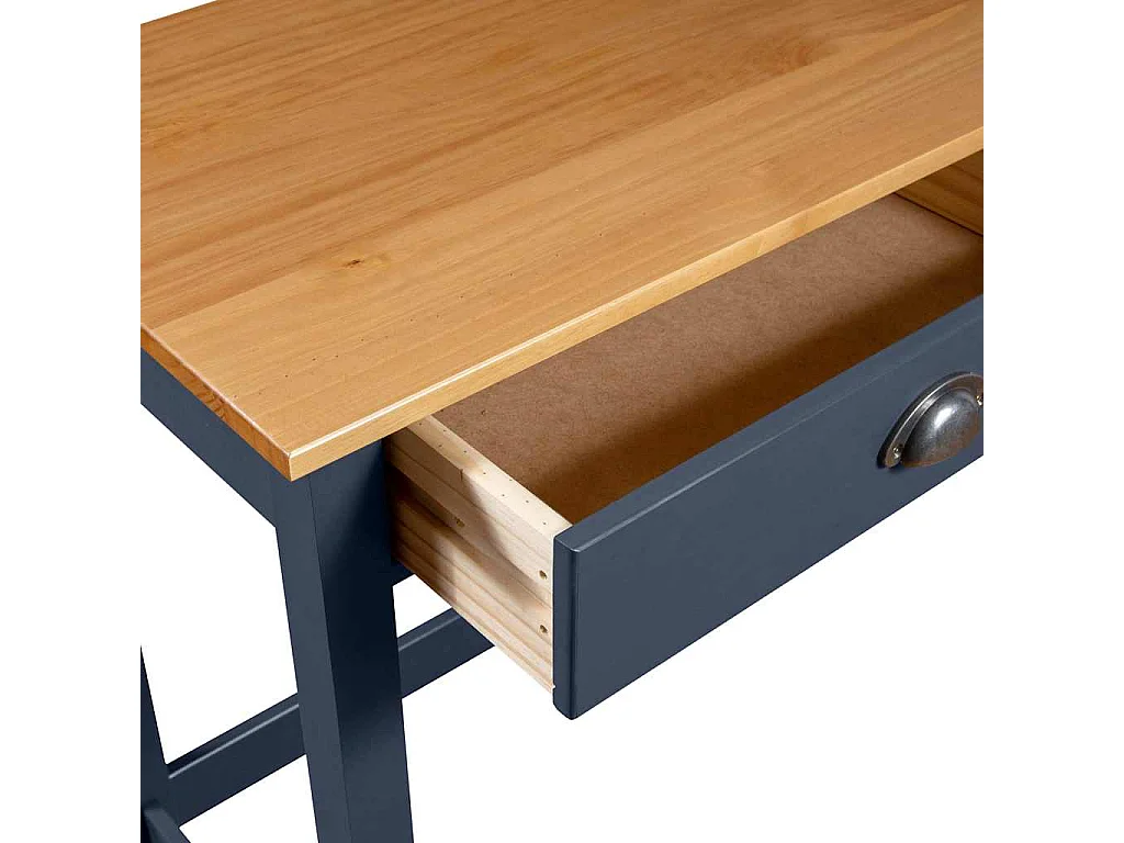 Table console Hill Range avec 2 tiroirs Gris 110x45x74 cm Pin
