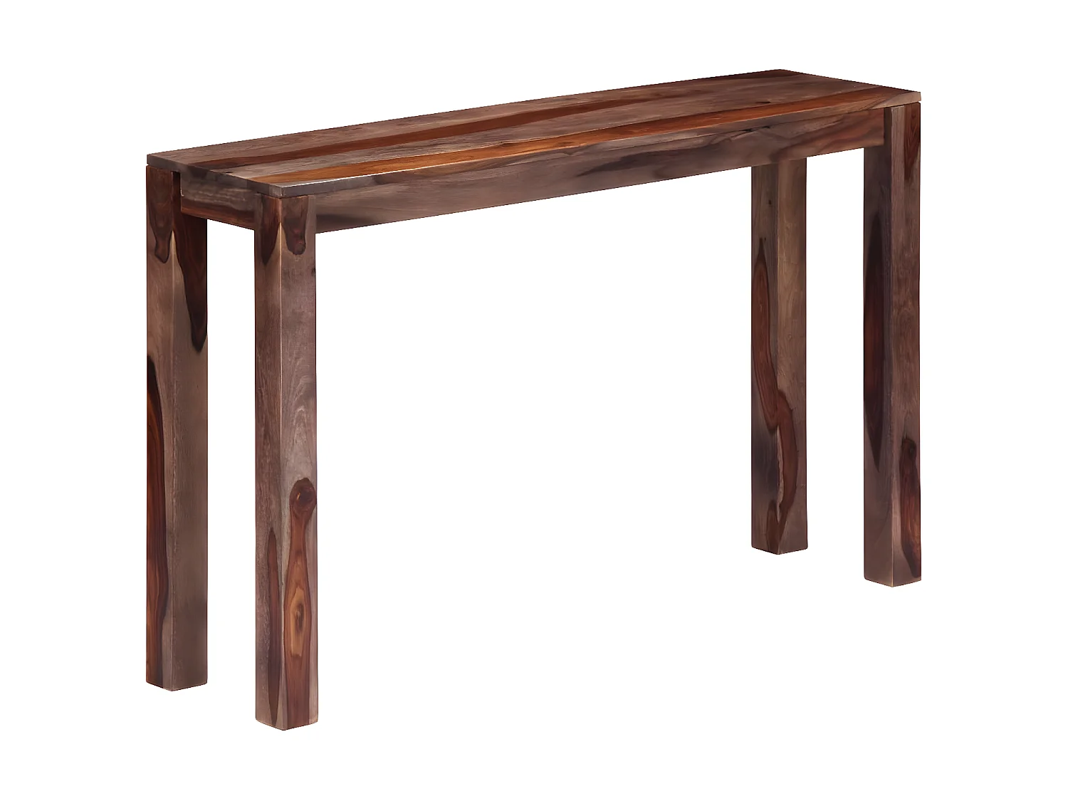 Table console Gris 120x30x76 cm Bois de Sesham massif