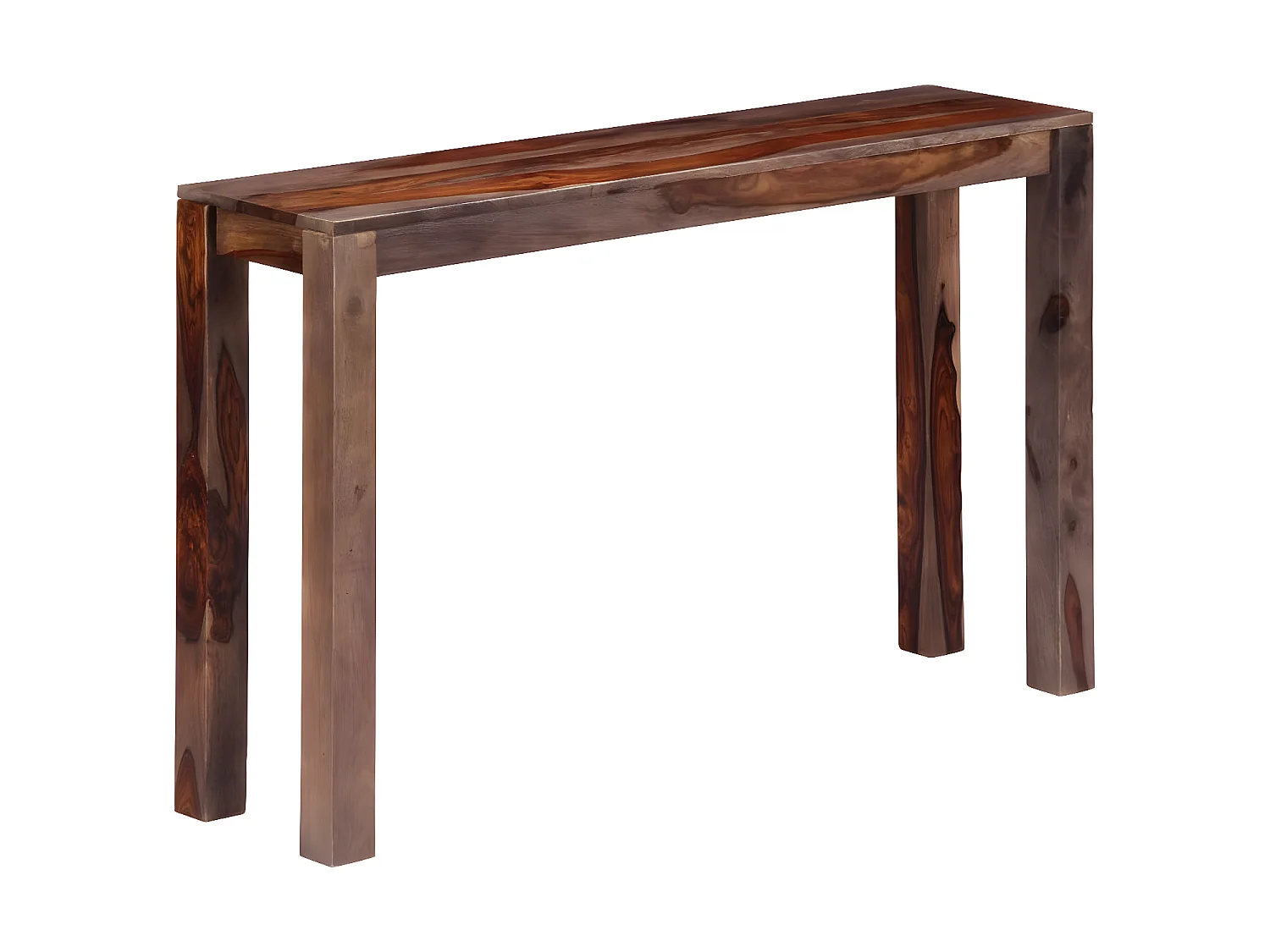 Table console Gris 120x30x76 cm Bois de Sesham massif
