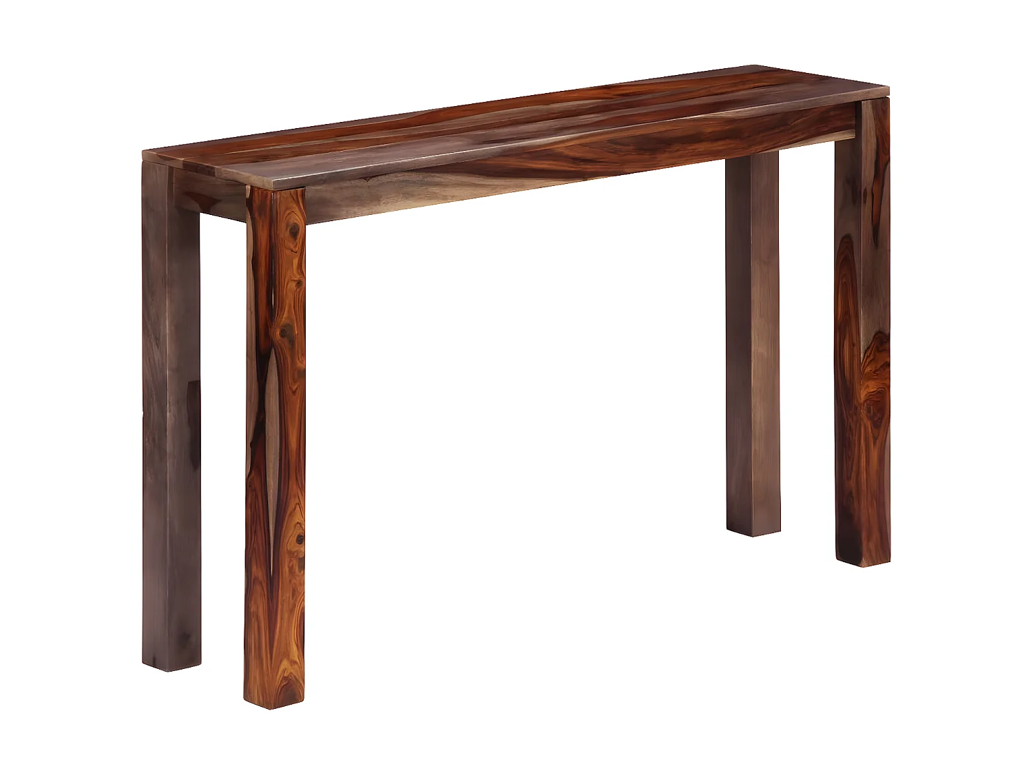 Table console Gris 120x30x76 cm Bois de Sesham massif