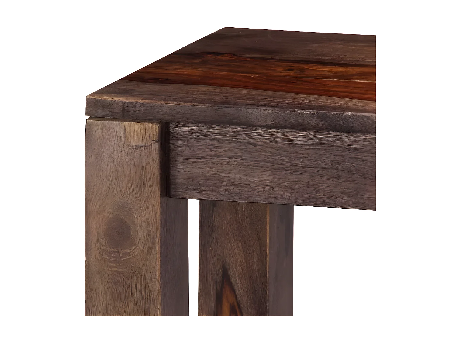 Table console Gris 120x30x76 cm Bois de Sesham massif