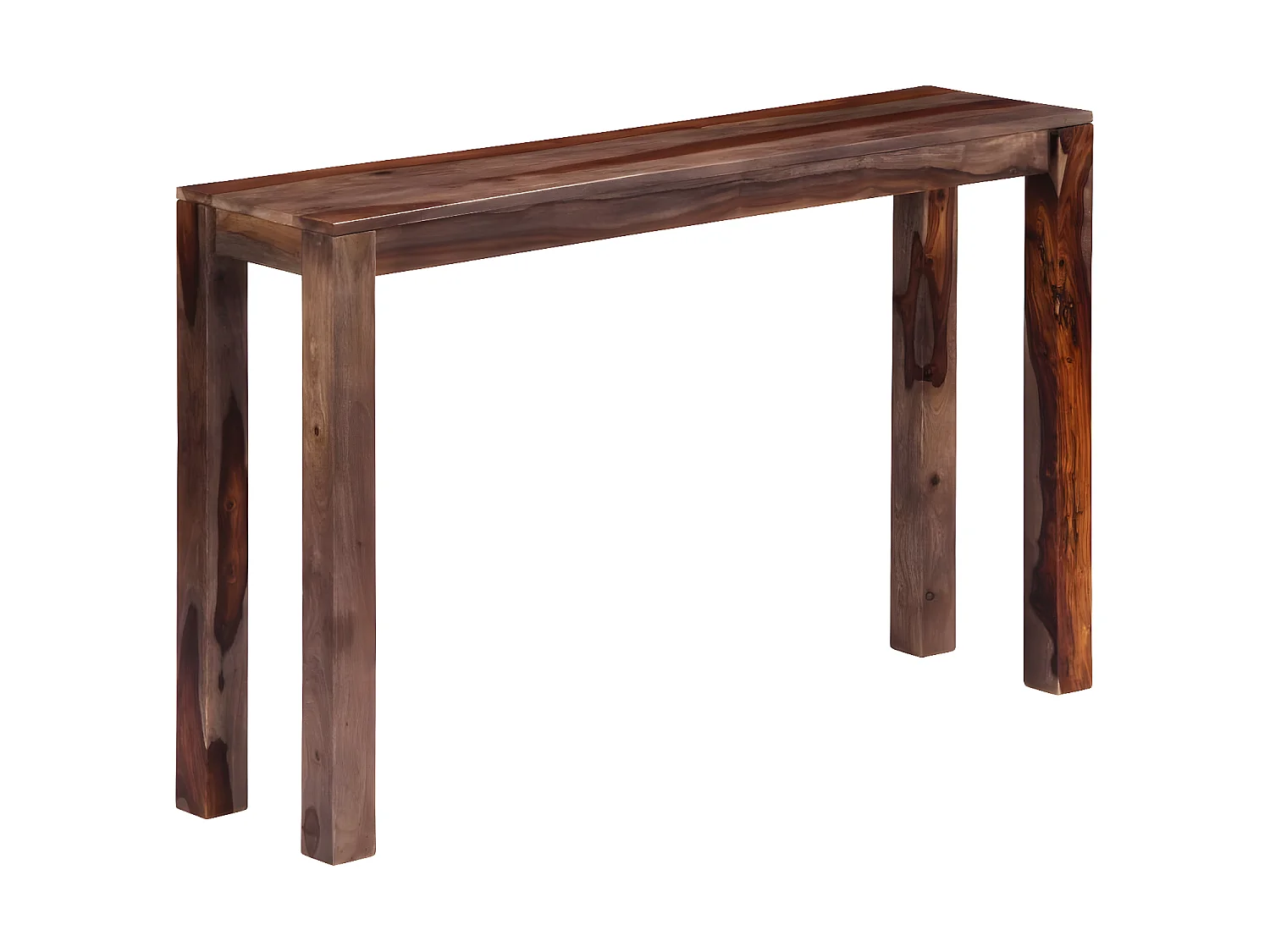 Table console Gris 120x30x76 cm Bois de Sesham massif