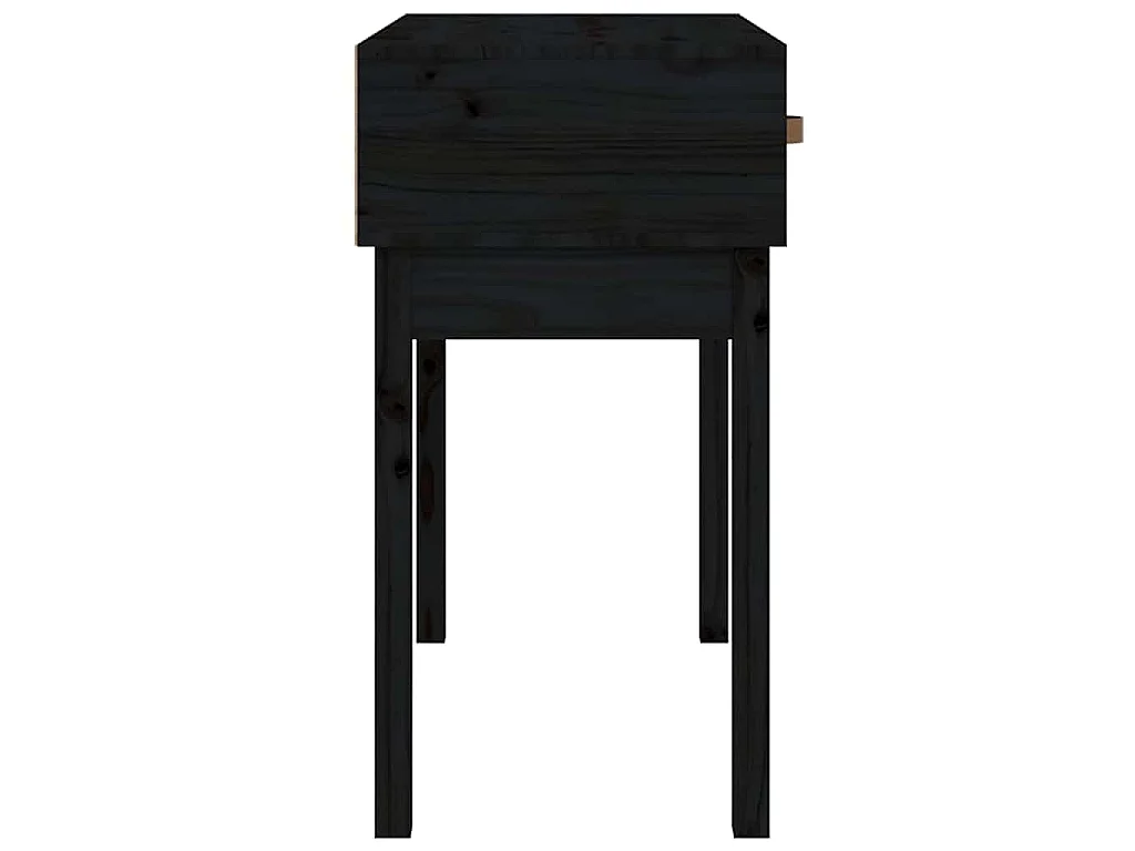 Tavolo Consolle Nero 76,5x40x75 cm in Legno Massello di Pino