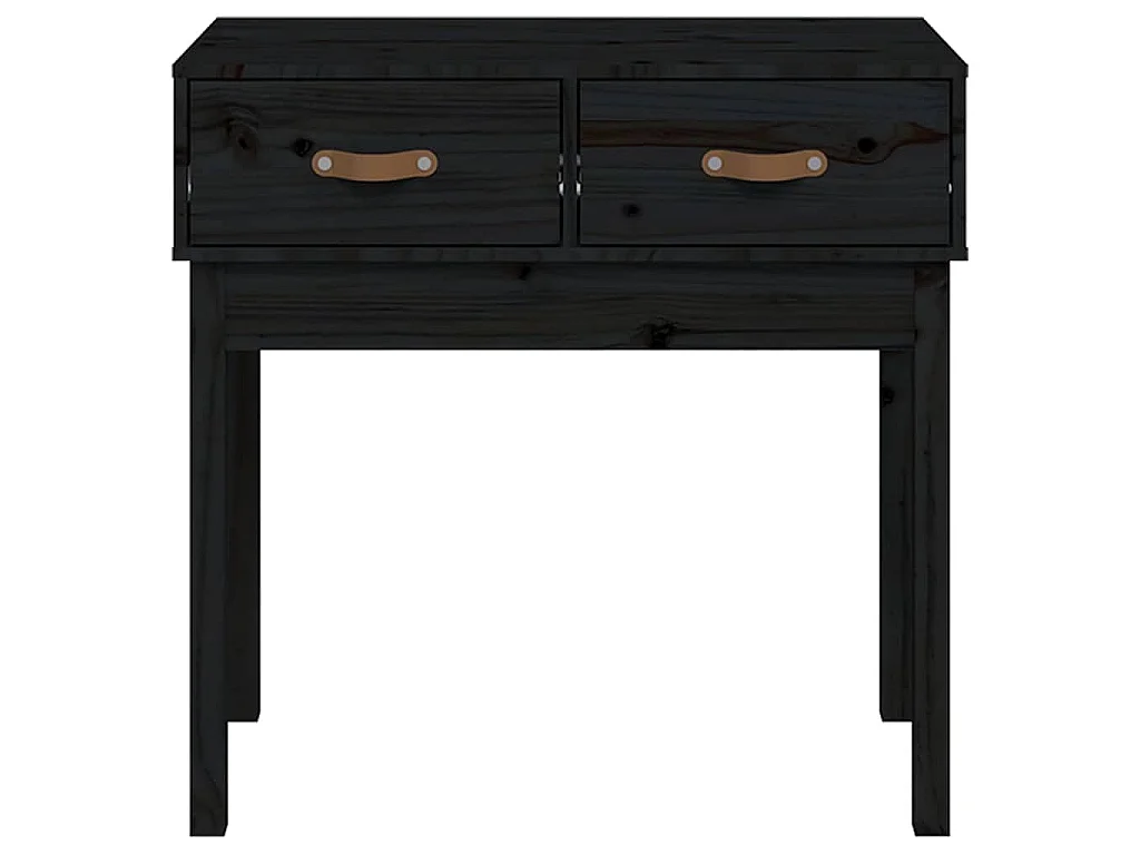 Table console Noir 76,5x40x75 cm Bois massif de pin
