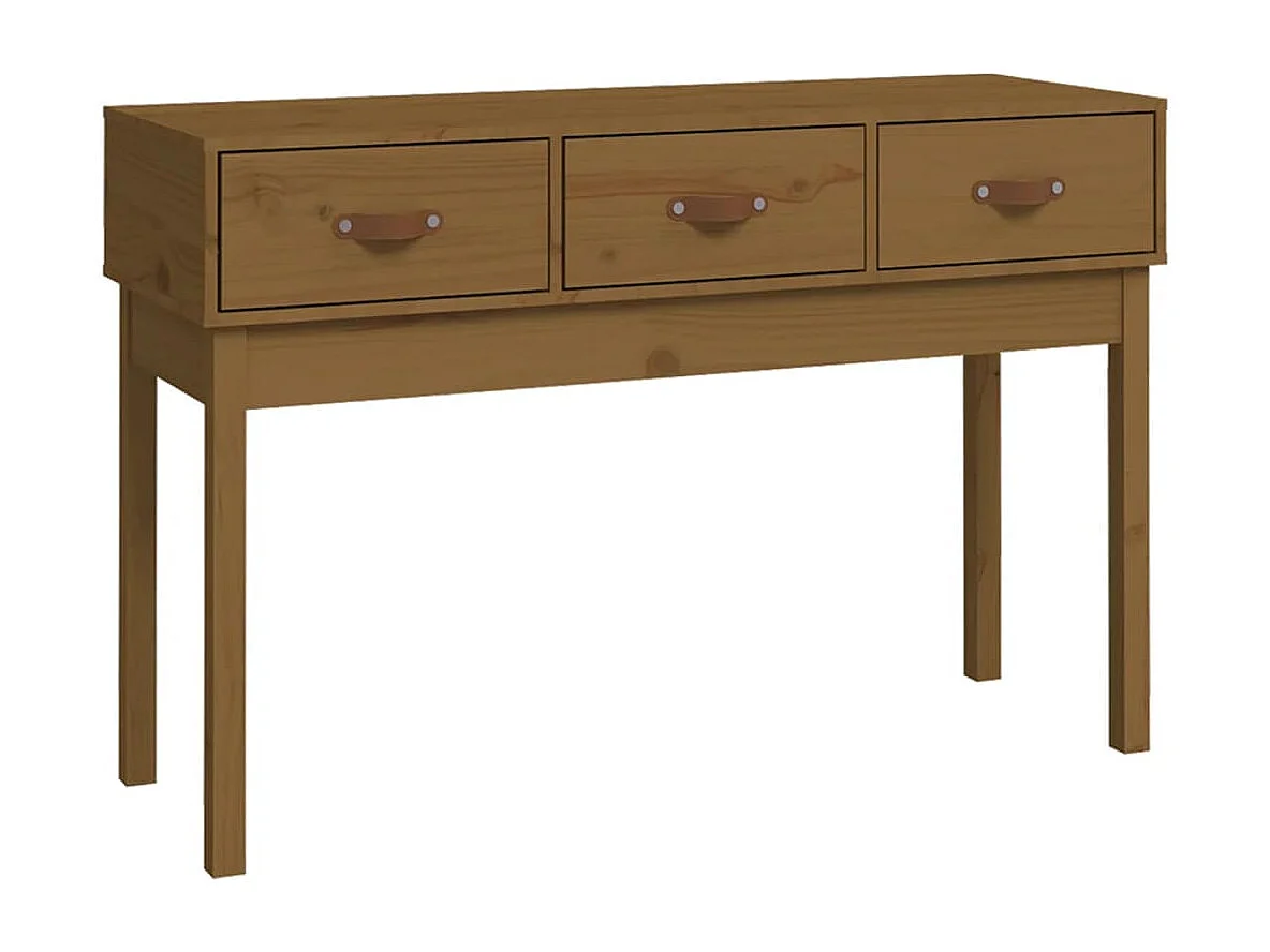 Table console Marron miel 114x40x75 cm Bois massif de pin