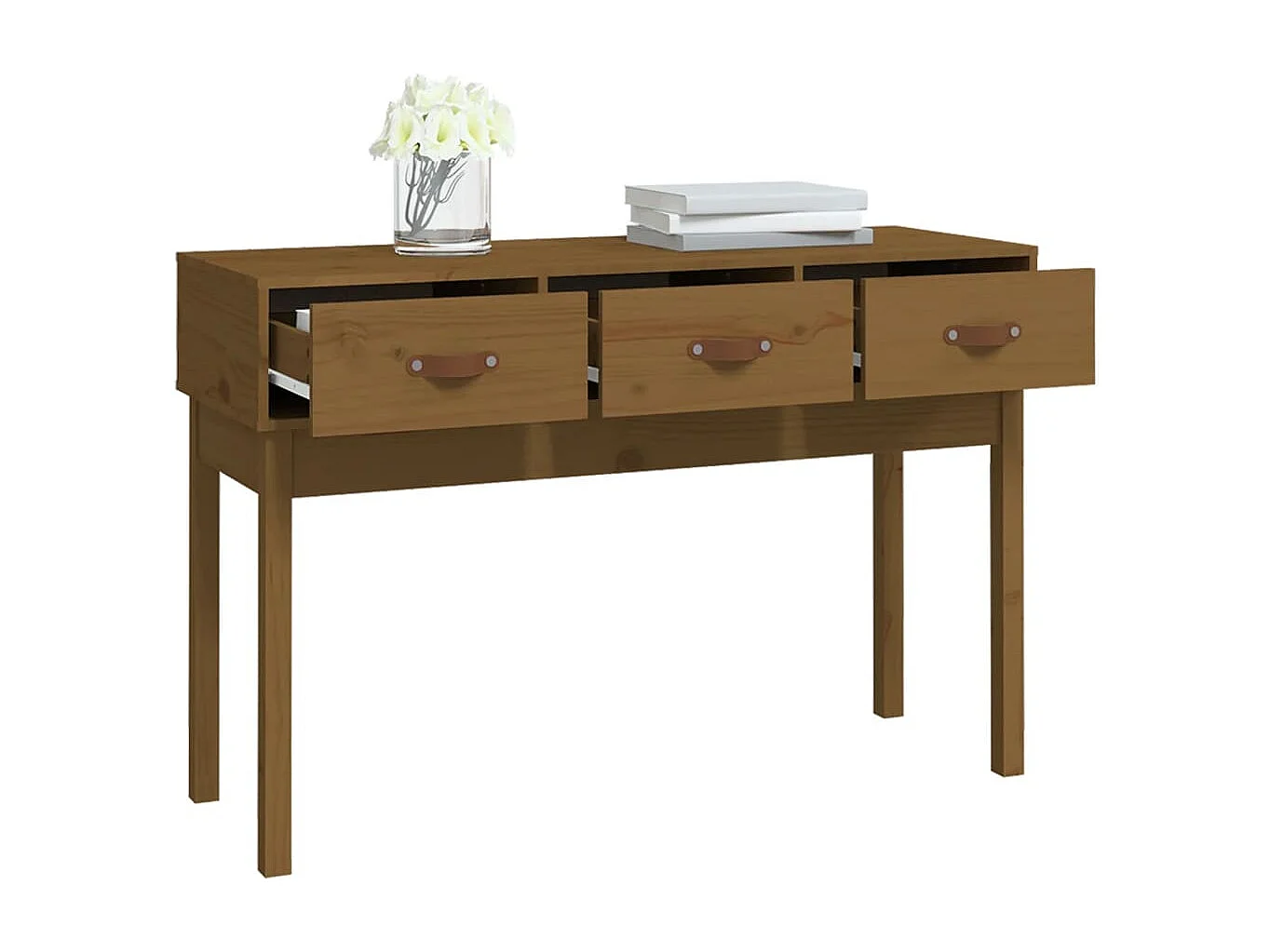 Table console Marron miel 114x40x75 cm Bois massif de pin
