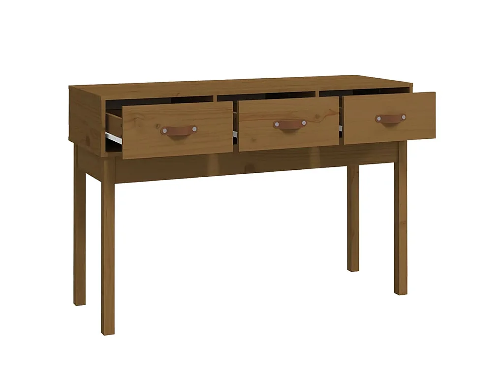 Table console Marron miel 114x40x75 cm Bois massif de pin