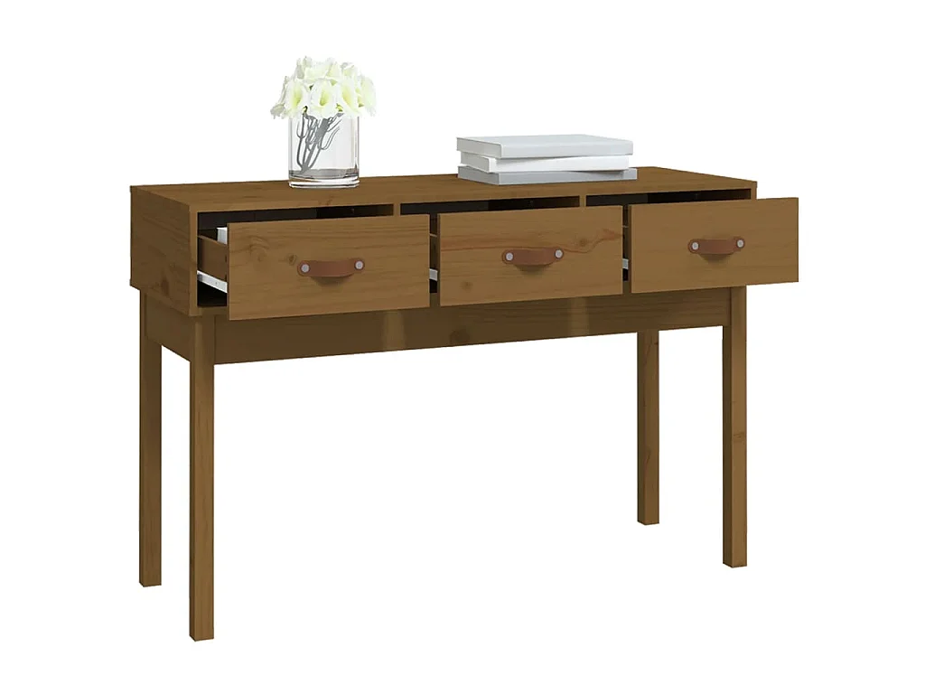 Table console Marron miel 114x40x75 cm Bois massif de pin