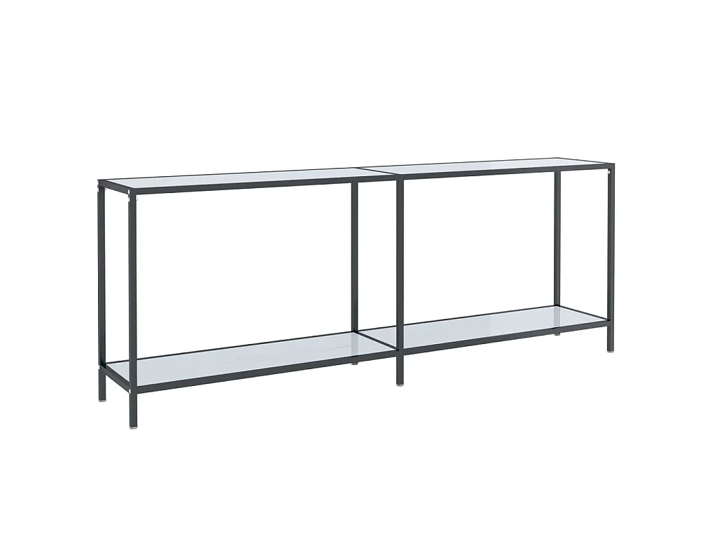 Mesa consola vidrio templado blanco 200x35x75,5 cm