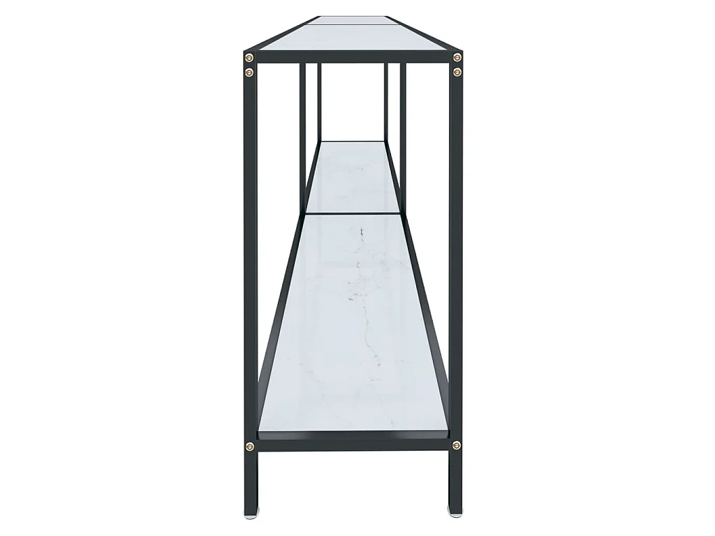 Mesa consola vidrio templado blanco 200x35x75,5 cm