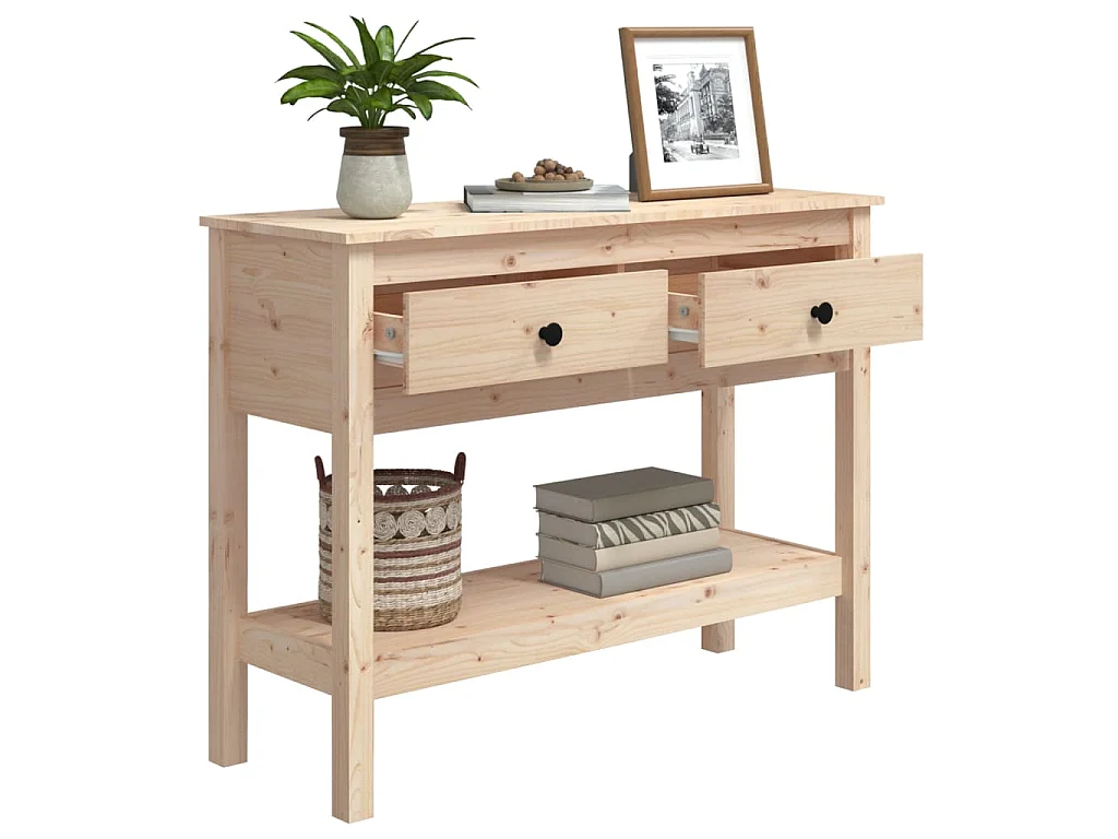 Table console 100x35x75 cm Bois massif de pin