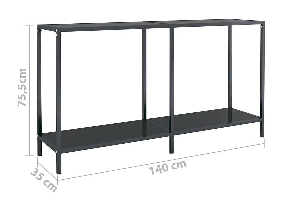 Konsolentisch Schwarz 140x35x75,5 cm Hartglas