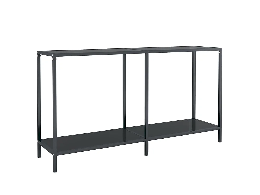 Tavolo Consolle Nero 140x35x75,5 cm in Vetro Temperato