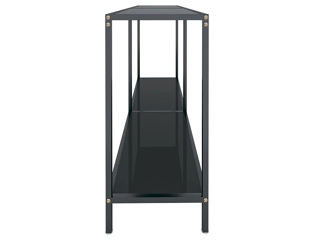Tavolo Consolle Nero 140x35x75,5 cm in Vetro Temperato