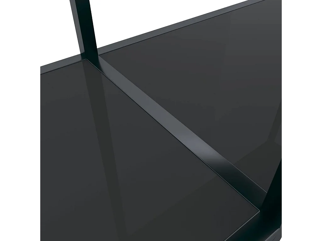 Tavolo Consolle Nero 140x35x75,5 cm in Vetro Temperato