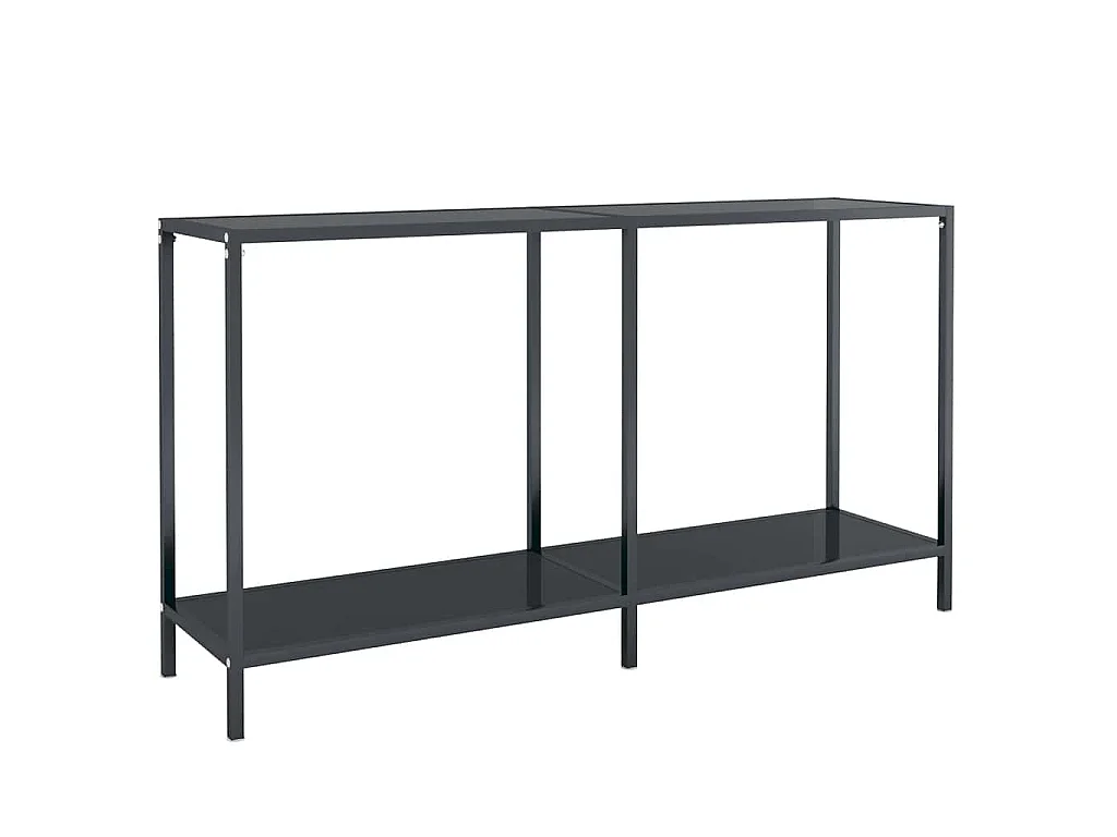 Tavolo Consolle Nero 140x35x75,5 cm in Vetro Temperato