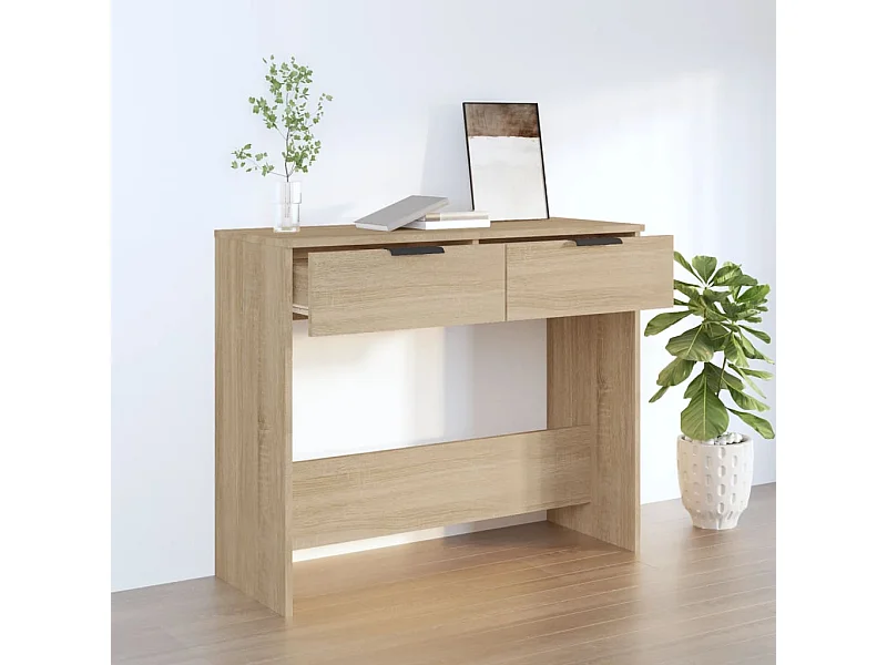 Wandtafel 90x36x75 cm bewerkt hout sonoma eikenkleurig