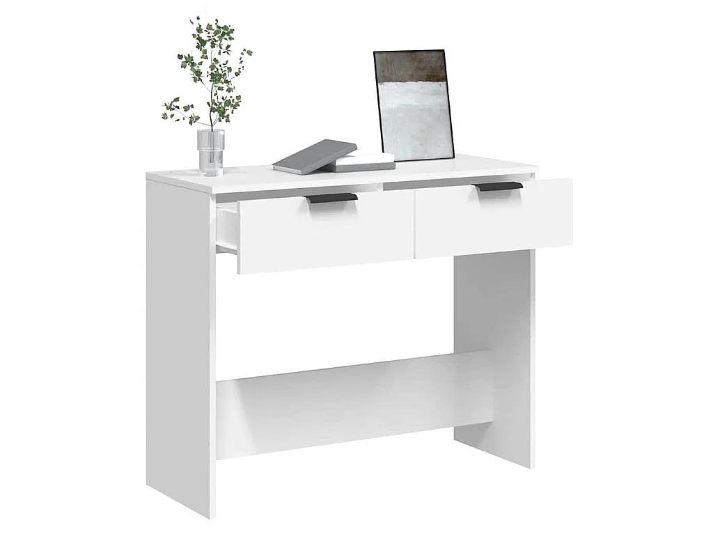 Table console Blanc 90x36x75 cm Bois d'ingénierie