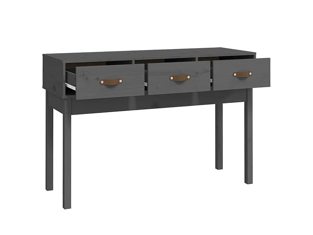 Table console Gris 114x40x75 cm Bois massif de pin