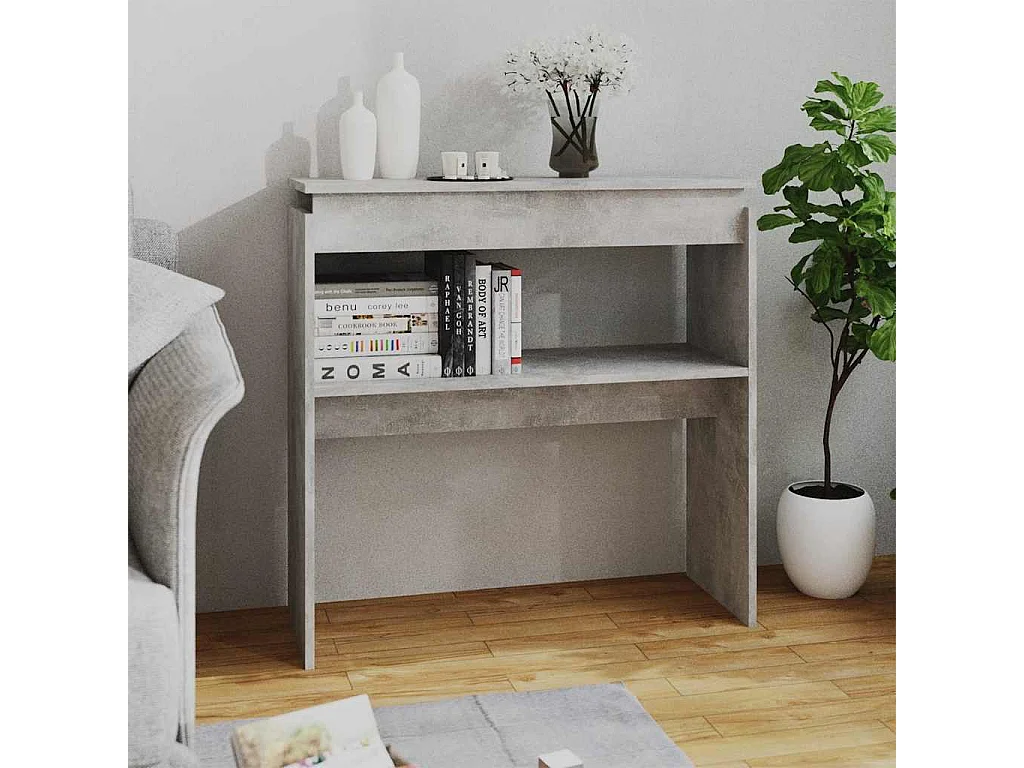 Table console Gris béton 80x30x80 cm Aggloméré