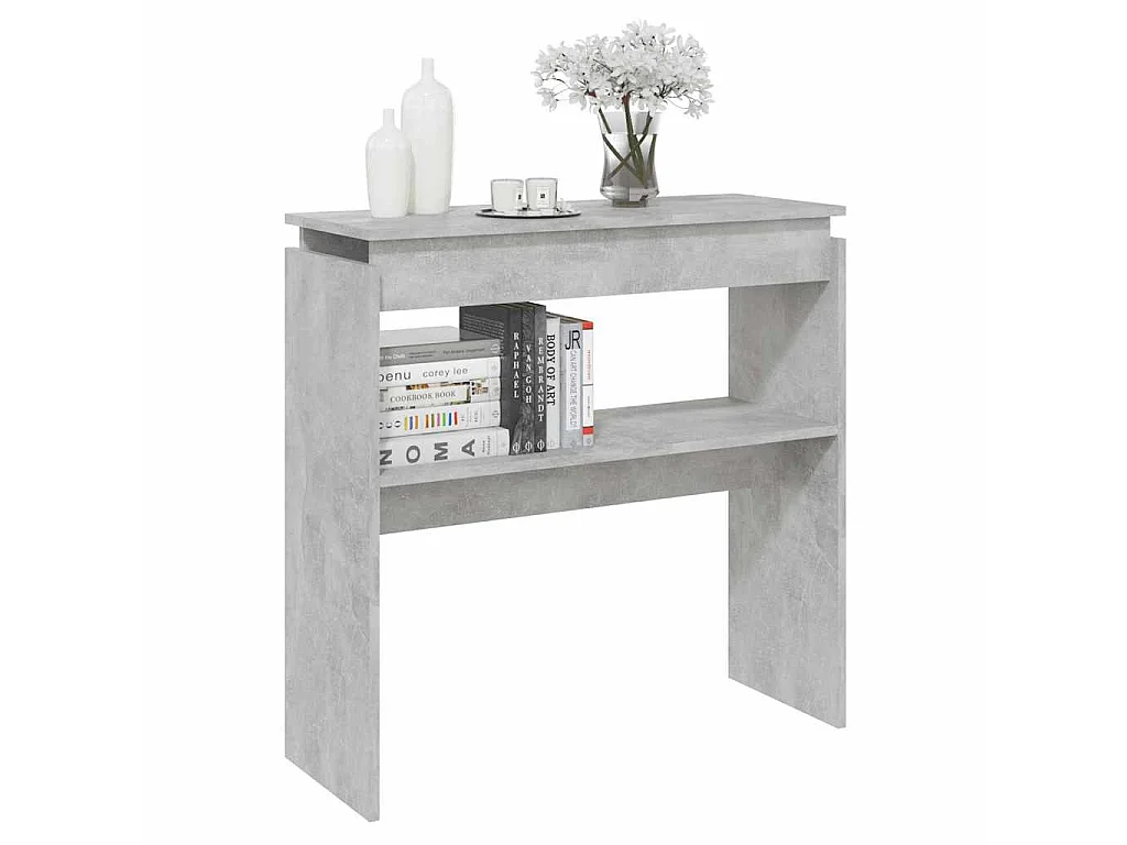 Table console Gris béton 80x30x80 cm Aggloméré