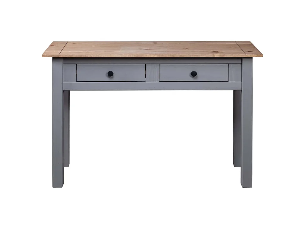 Tavolo Consolle Grigio 110x40x72 cm Legno Massello Pino Panama