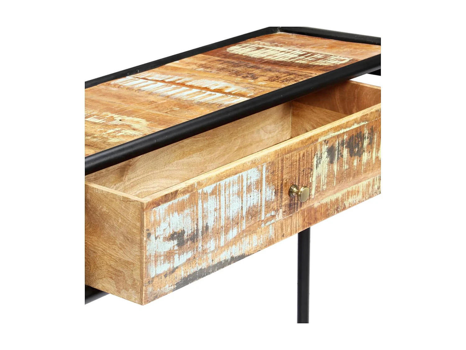 Table console 118 x 30 x 75 cm Bois de récupération massif
