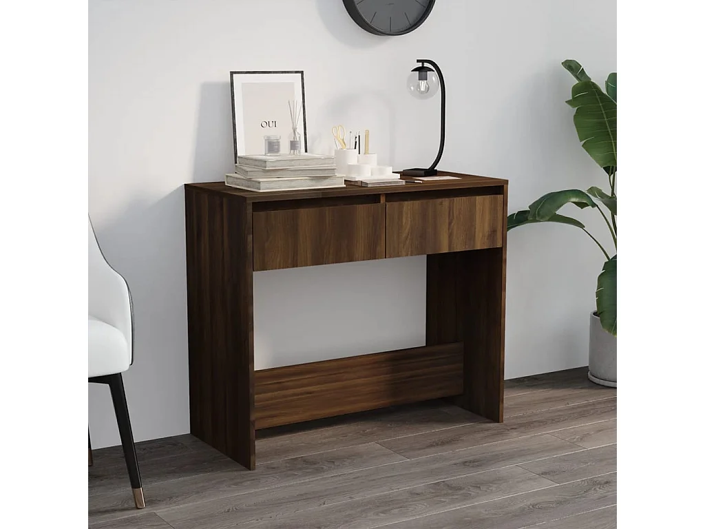 Mesa consola derivados de madeira carvalho castanho