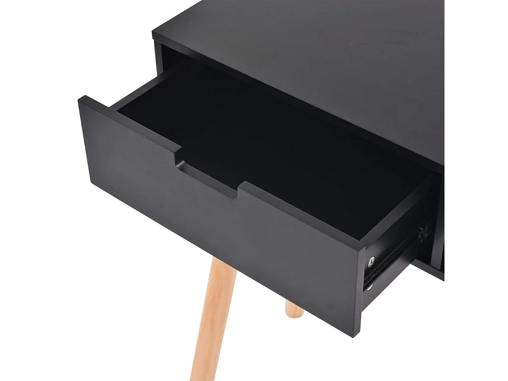 Table console Bois de pin massif 80 x 30 x 72 cm Noir