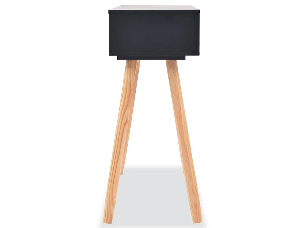 Wandtafel 80x30x72 cm massief grenenhout zwart