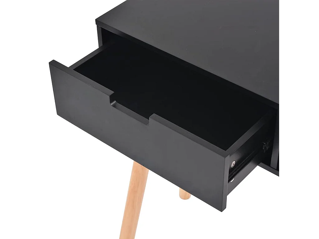 Wandtafel 80x30x72 cm massief grenenhout zwart