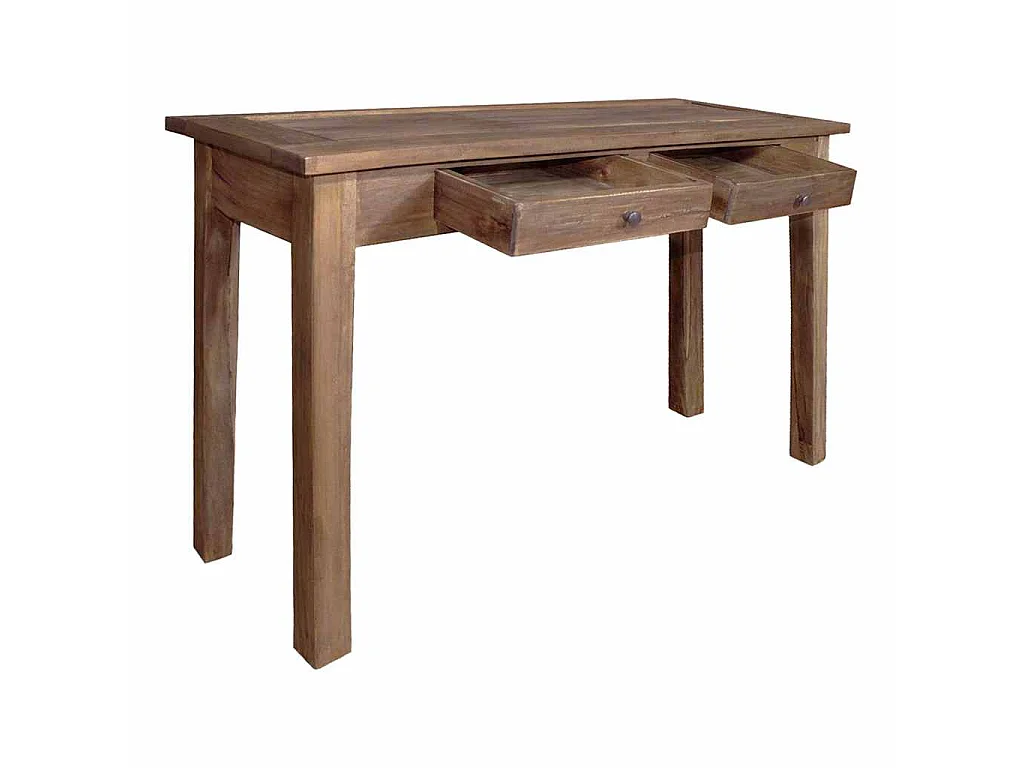 Tavolo Consolle in Legno Massello di Mogano 123x42x75 cm