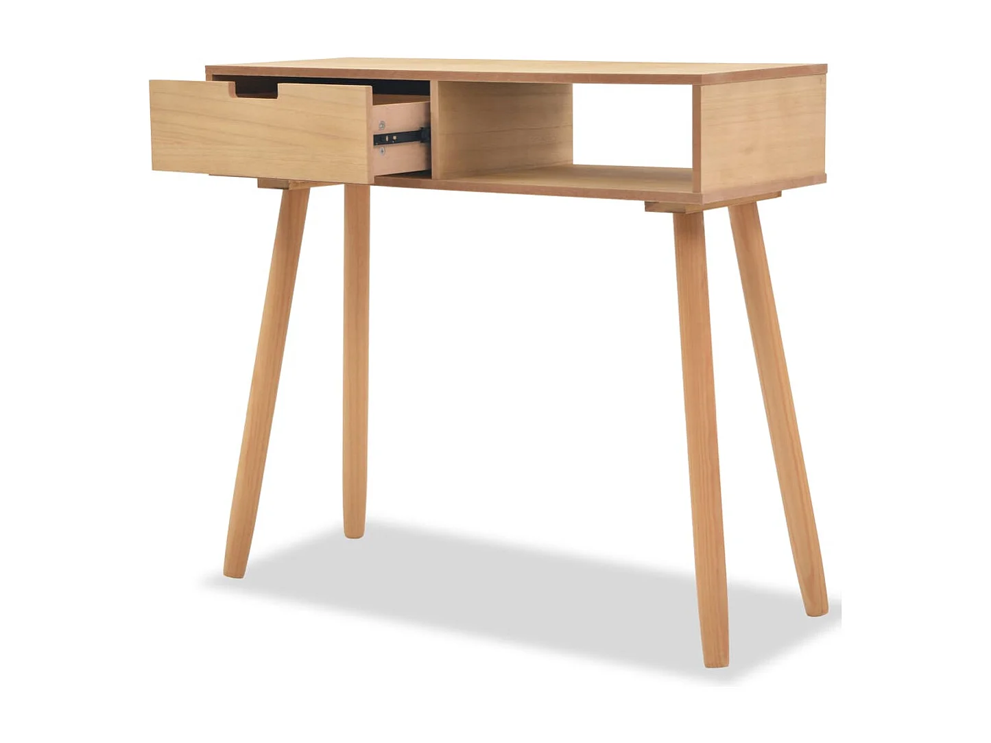 Mesa consola de pinho maciço 80x30x72 cm castanho