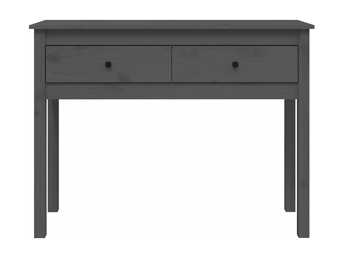 Table console Gris 100x35x75 cm Bois massif de pin
