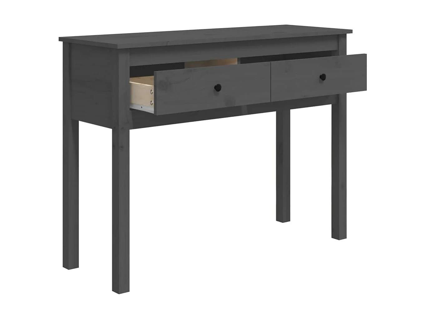Table console Gris 100x35x75 cm Bois massif de pin