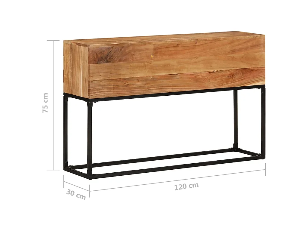 Mesa consola 120x30x75 cm madeira de acácia maciça