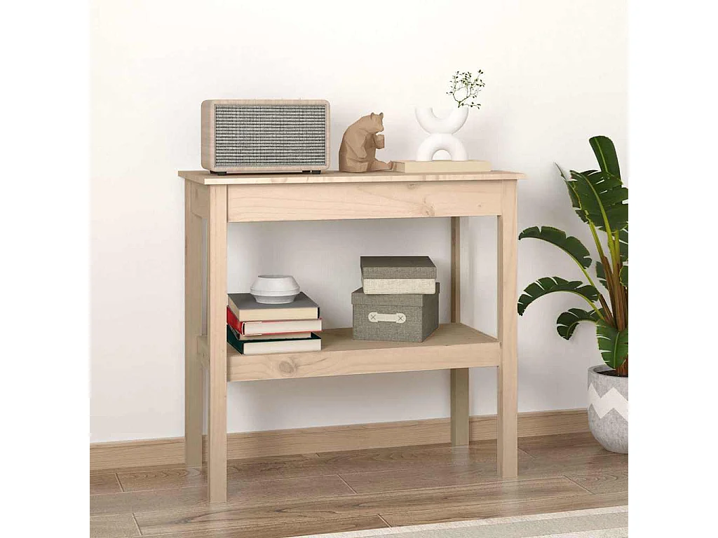 Tavolo Consolle 80x40x75 cm in Legno Massello di Pino