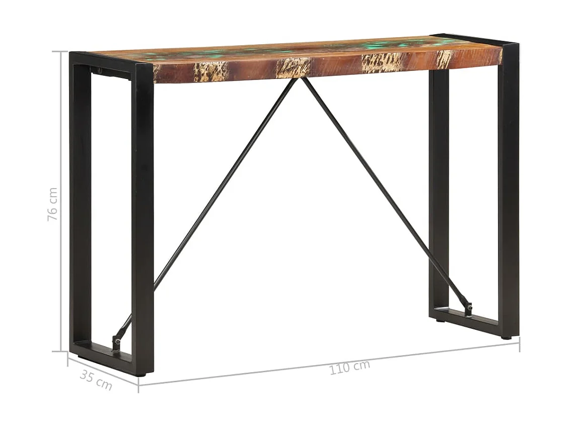 Konsolentisch 110x35x76 cm Massives Altholz