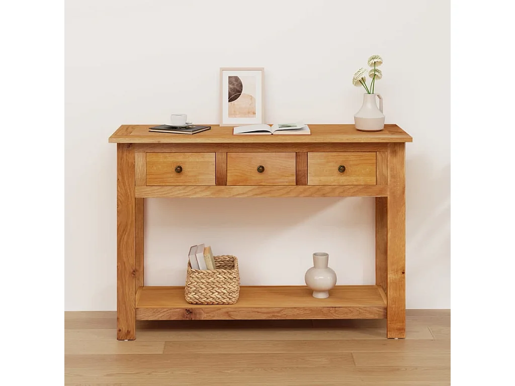 Table console 110x35x75 cm Bois de chêne solide