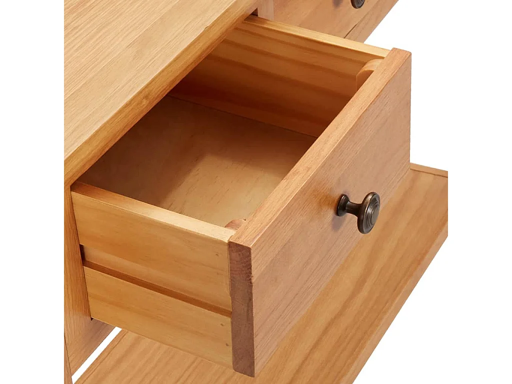 Table console 110x35x75 cm Bois de chêne solide