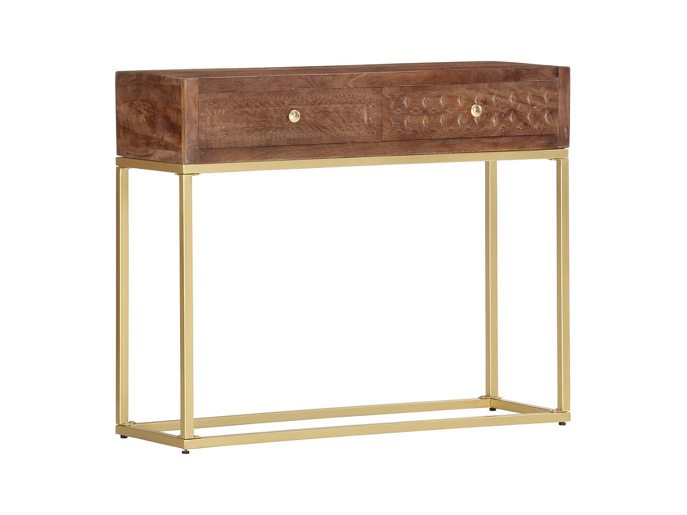 Tavolo Consolle 90x30x75 cm in Legno Massello di Mango