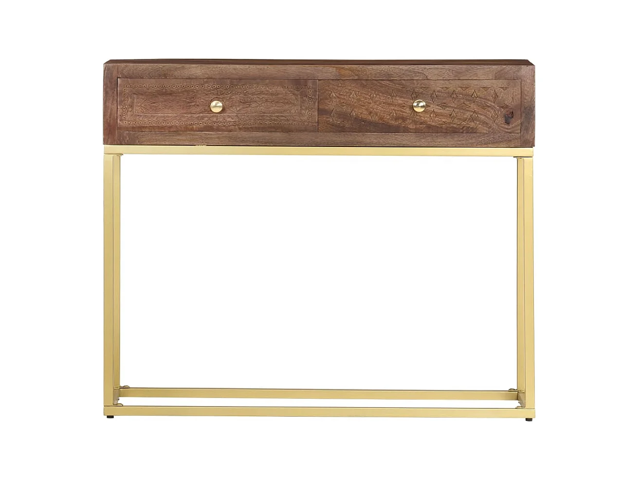 Tavolo Consolle 90x30x75 cm in Legno Massello di Mango