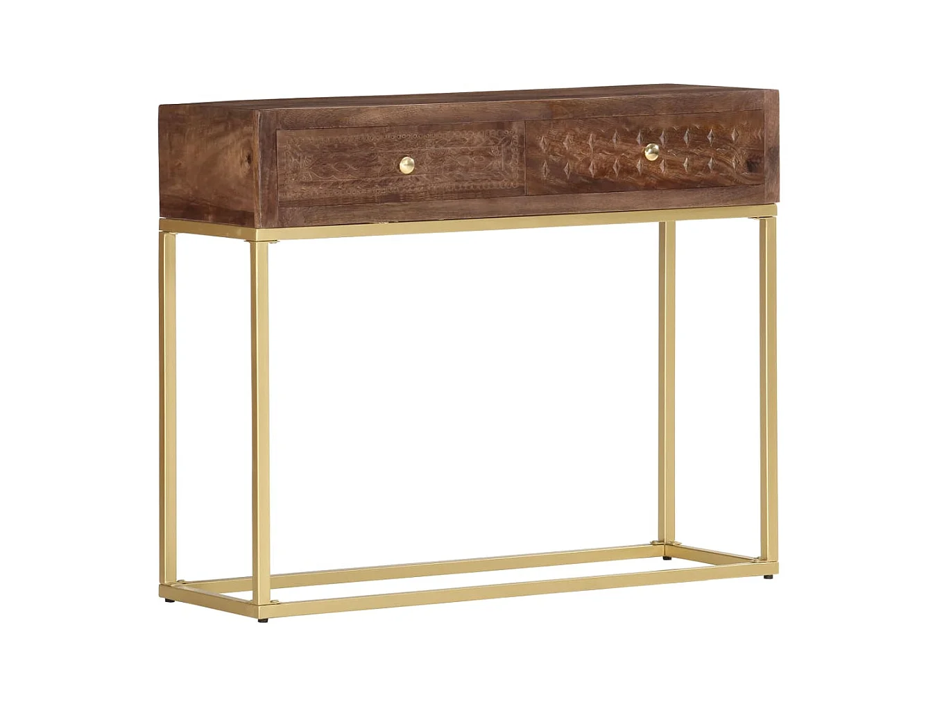 Tavolo Consolle 90x30x75 cm in Legno Massello di Mango