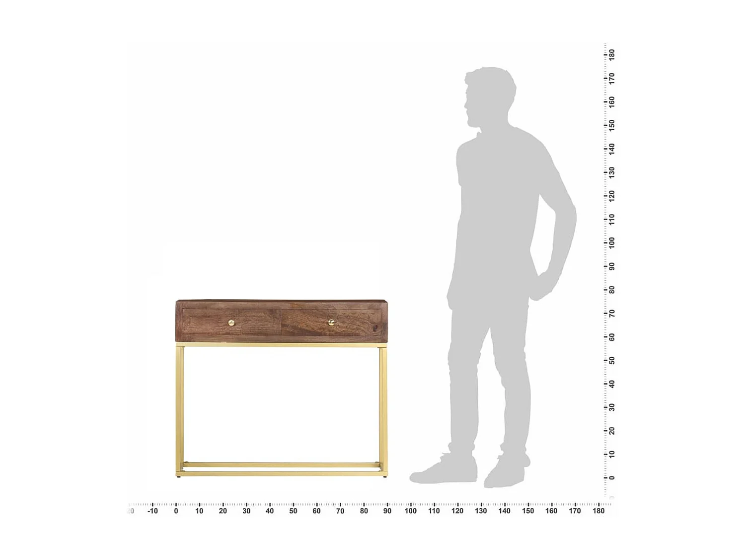 Table console 90 x 30 x 75 cm Bois de manguier massif