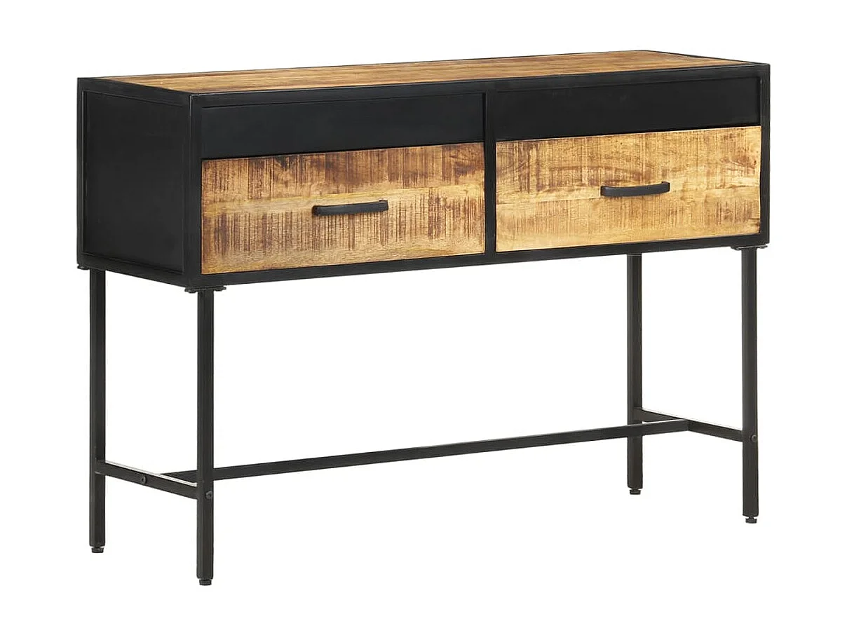 Tavolo Consolle 110x35x75 cm in Legno di Mango Grezzo