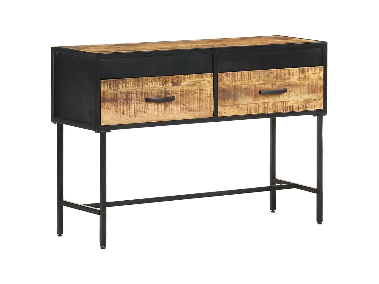 Tavolo Consolle 110x35x75 cm in Legno di Mango Grezzo